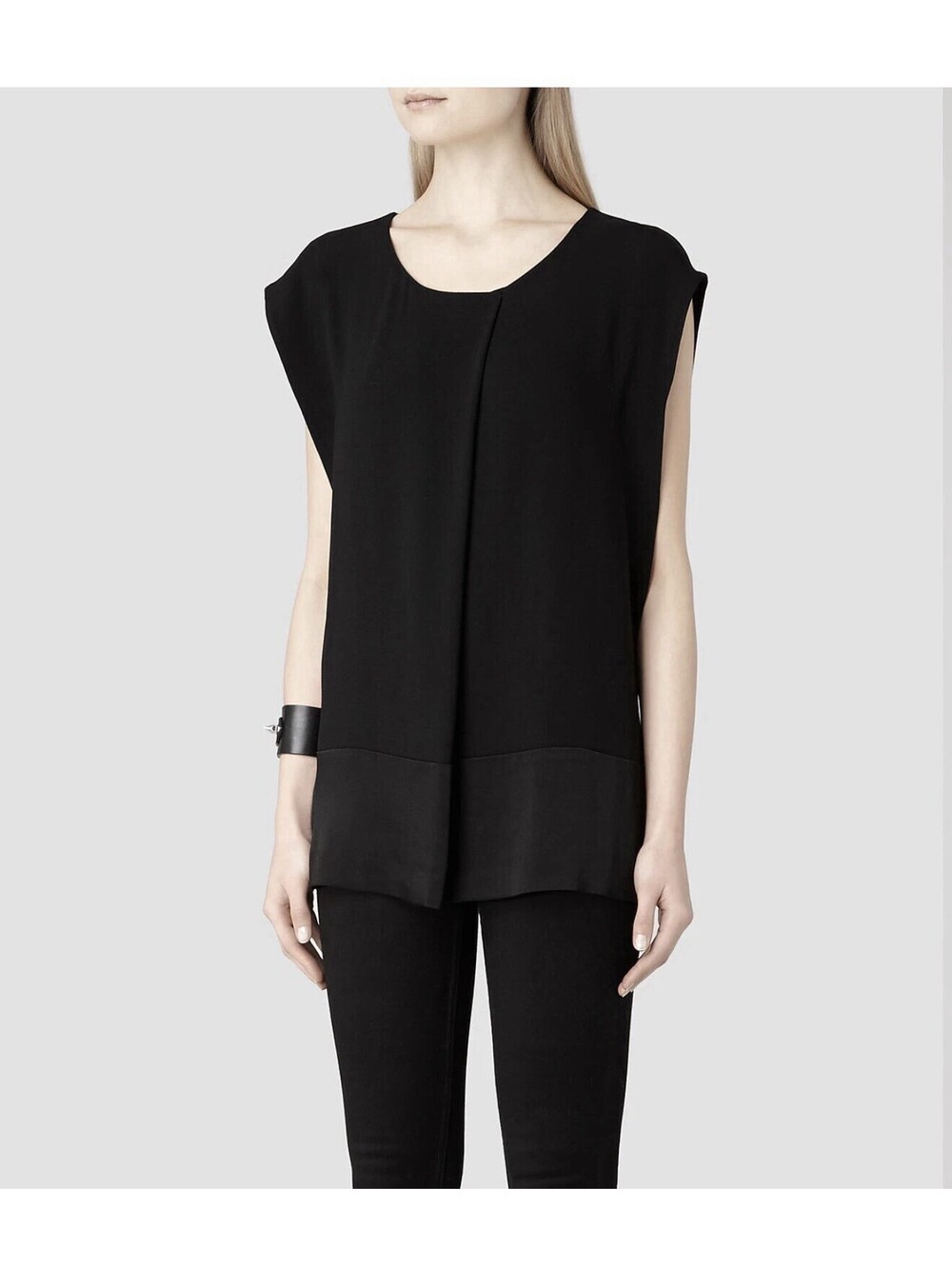 All Saints Seymour sleeveless top shirt blouse Size 2 MSRP $195 AllSaints Black